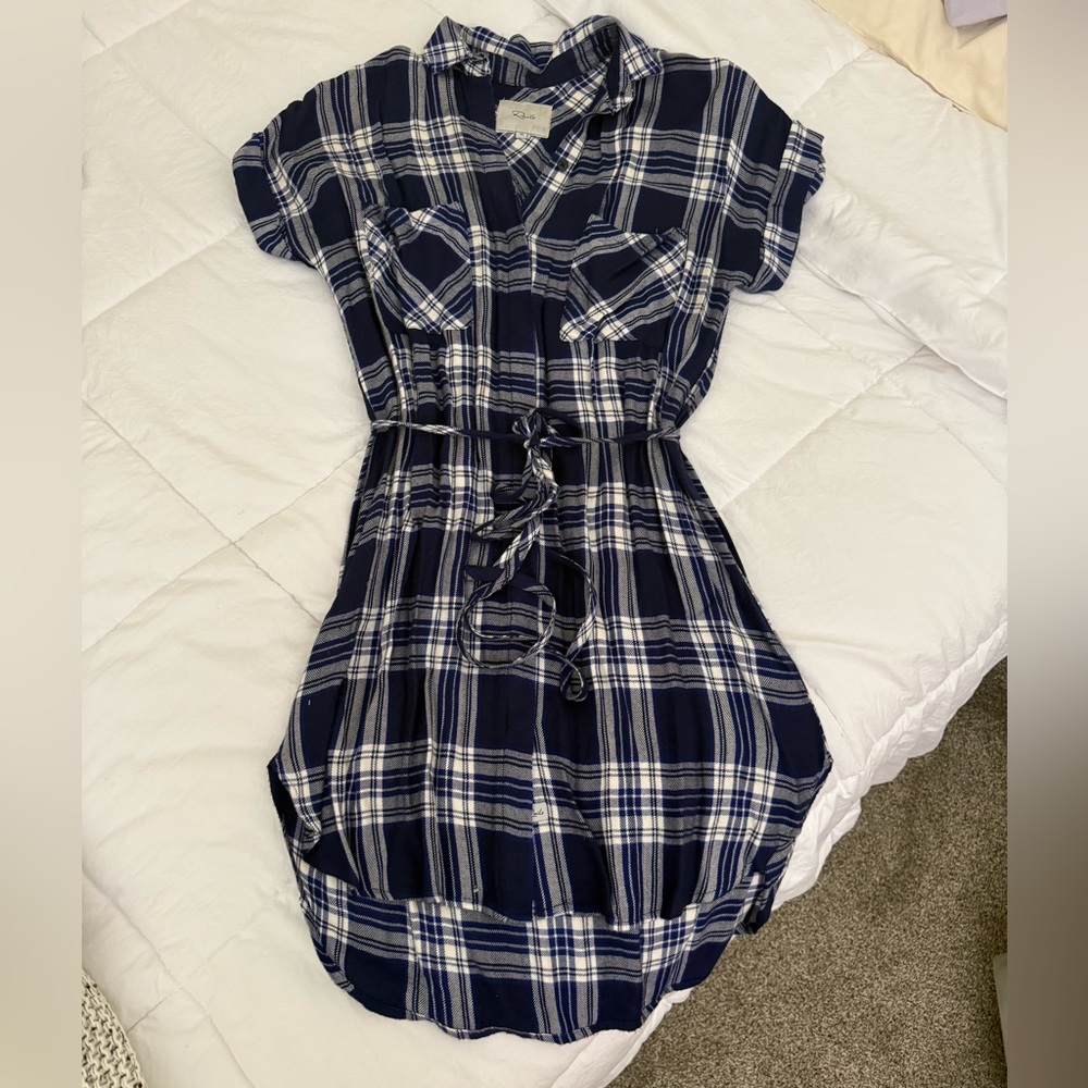 Rails Blue and White Checkered Shirt